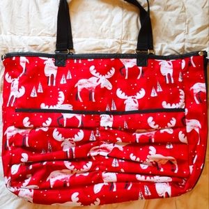 31 Gifts Double Take Tote in retired Moosin Around/Black quilted print New